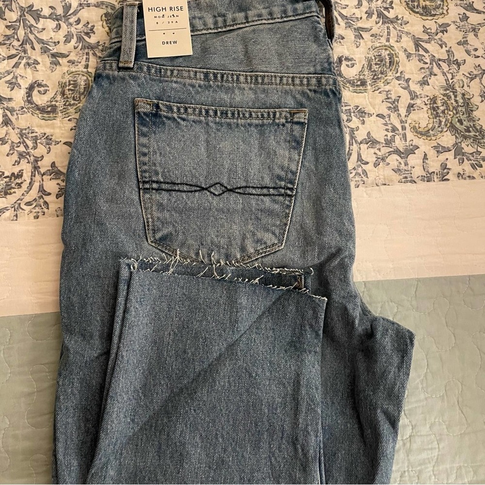 Lucky Brand Women’s Blue Drew High-Rise Mom Raw hem Jeans size 8/29 nwt - Picture 5 of 6